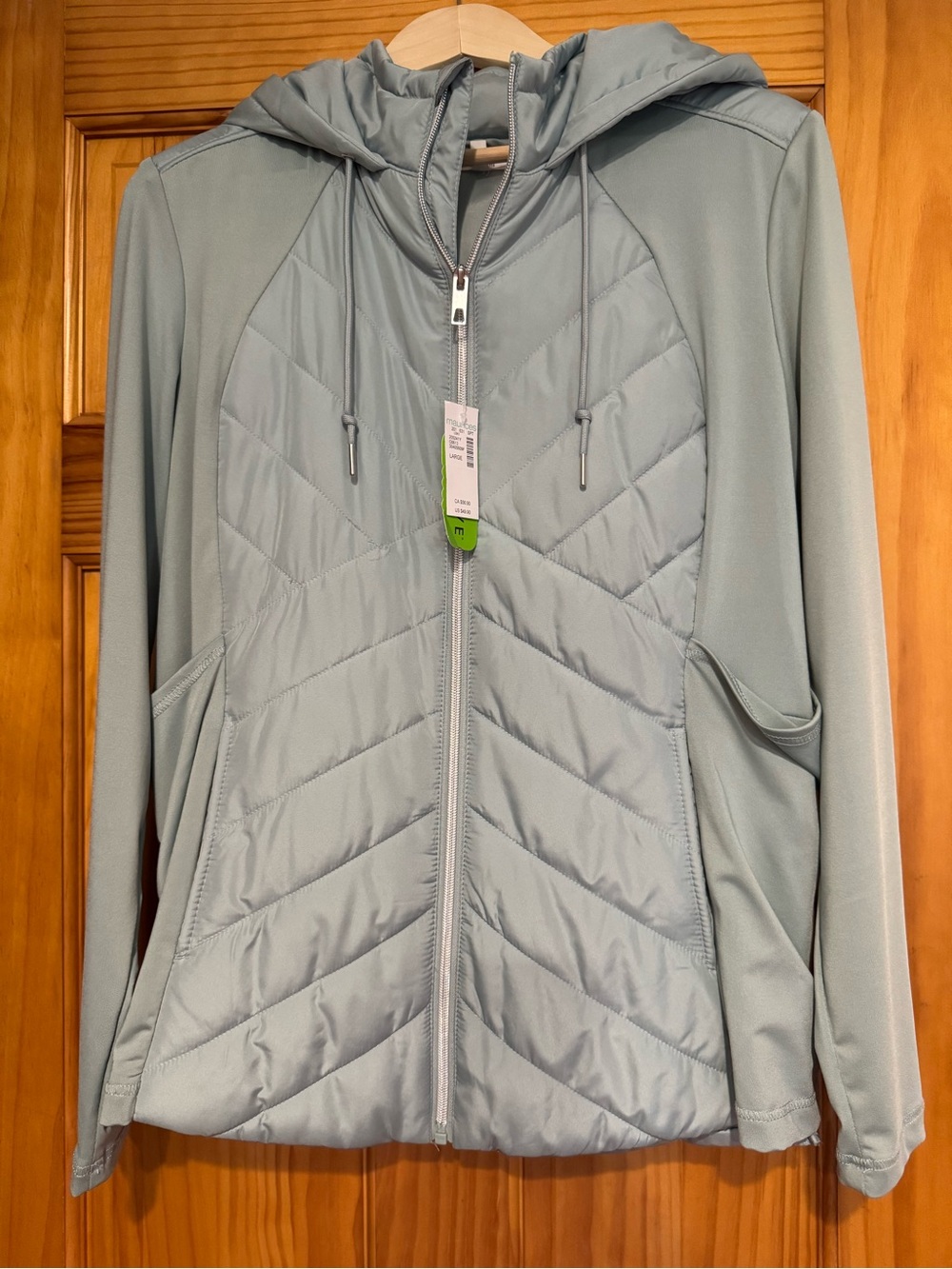 Maurices Light Blue Quilted Hooded Jacket